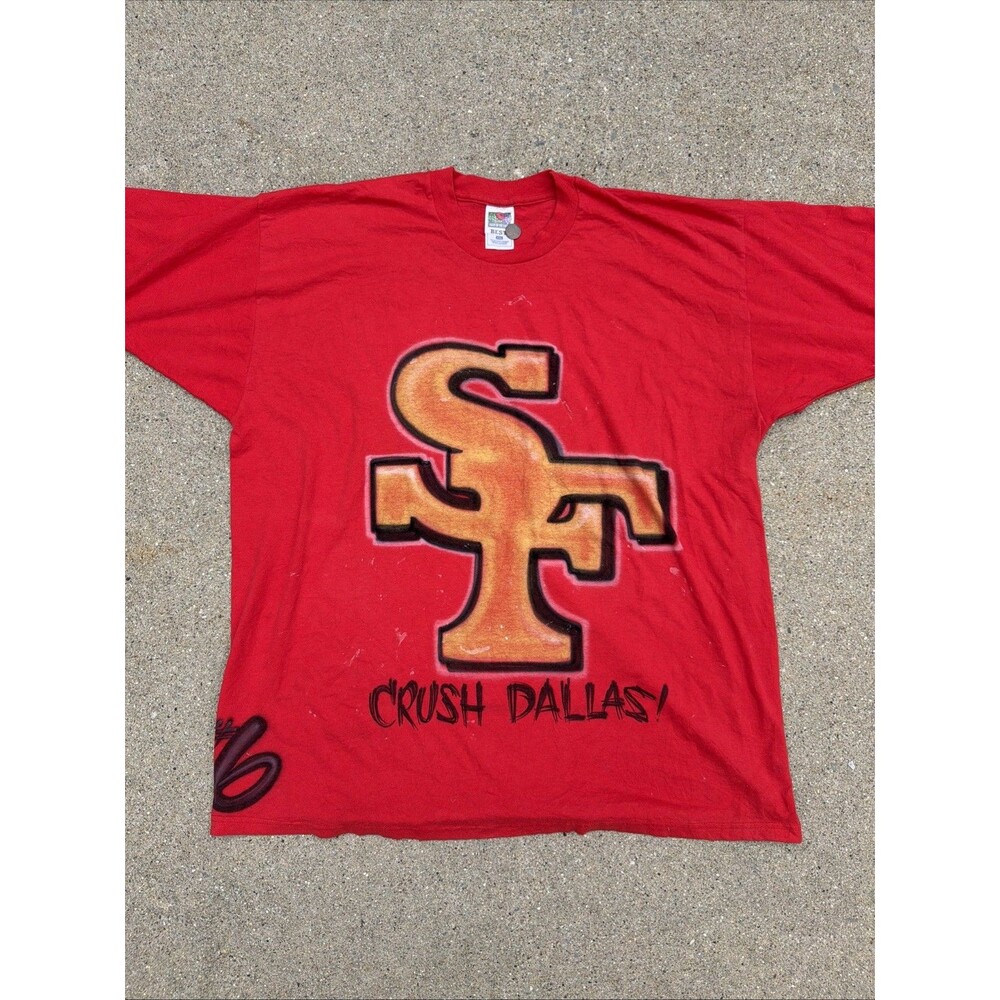 VTG Fruit Of The Loom San Francisco 49ers Airbrushed Crush Dallas Red 2XL Shirt